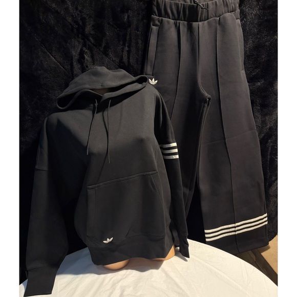 Adidas 3-Stripes Hoodie and Wide Leg Track Pants NEW - Picture 2 of 16